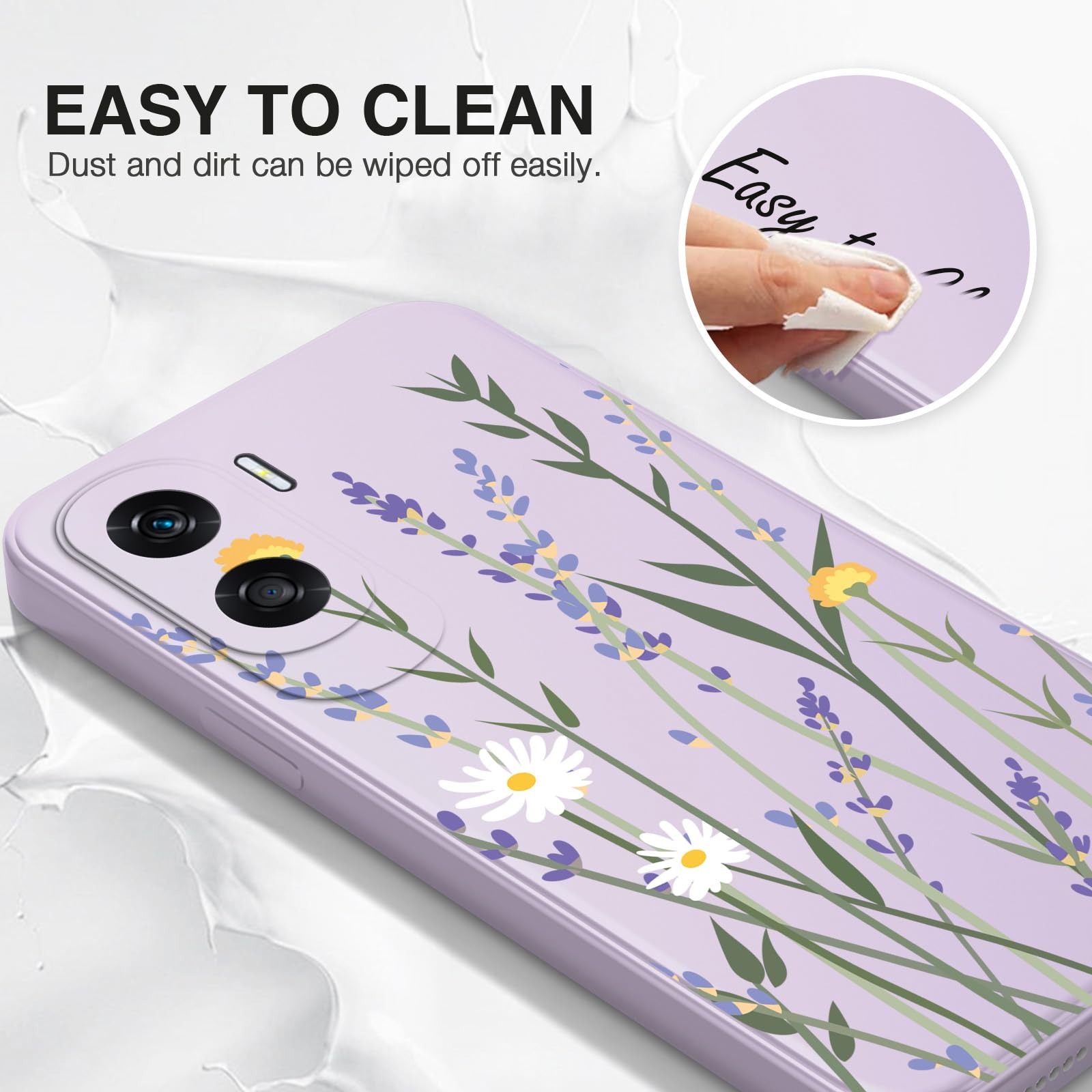 XINYEXIN Silikon Hülle Für Honor 200 Lite 5G – Süßes Muster, Ultra-dünn, Gerade Kanten, Stoßfest, Lavendel, Kabelloses Laden Unterstützt