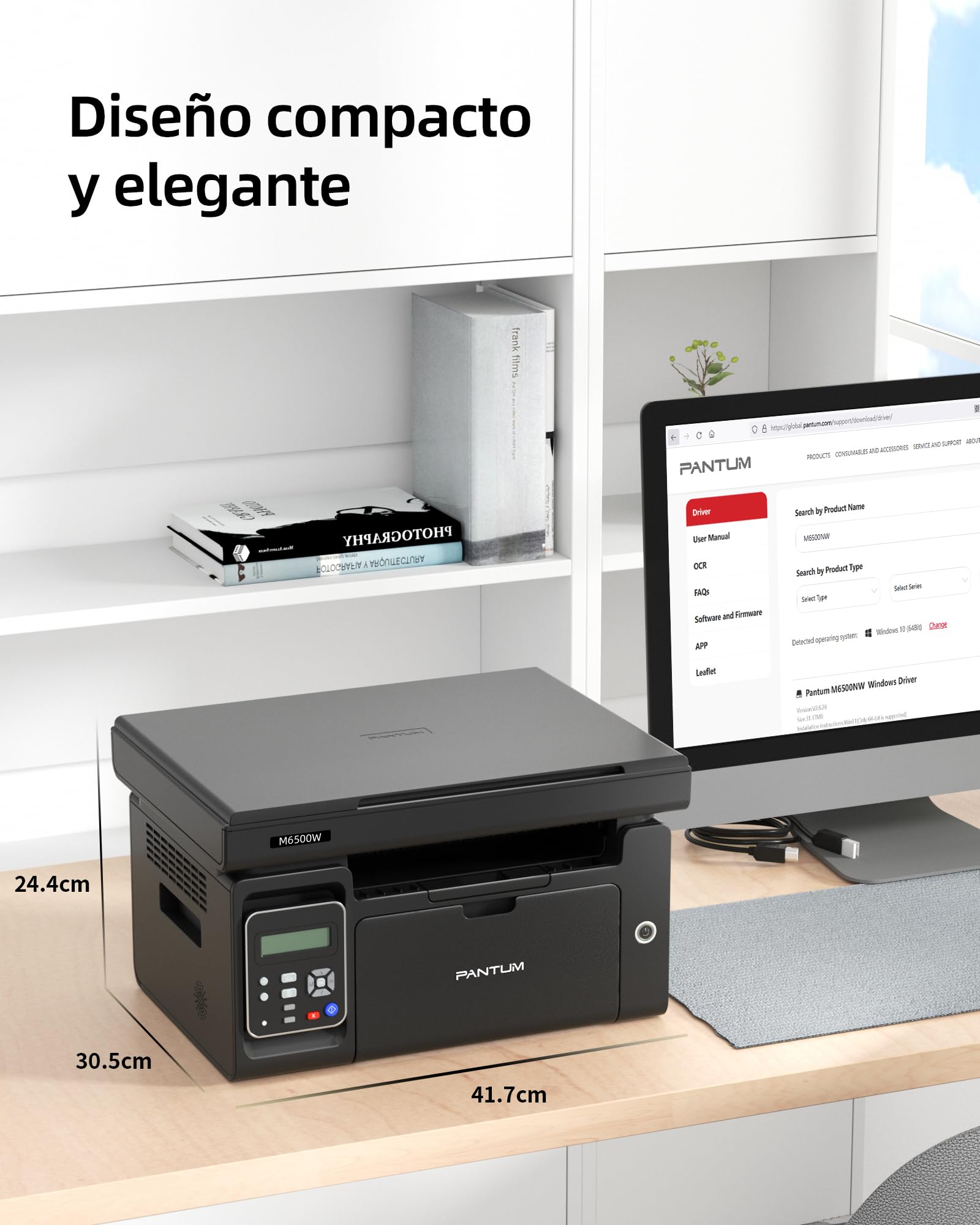 PANTUM M6500NW Impresora láser multifunción, Monochrome Impresora, escáner, copiadora (WLAN, Airprint, A4, Impresora en Blanco y Negro) 22PPM