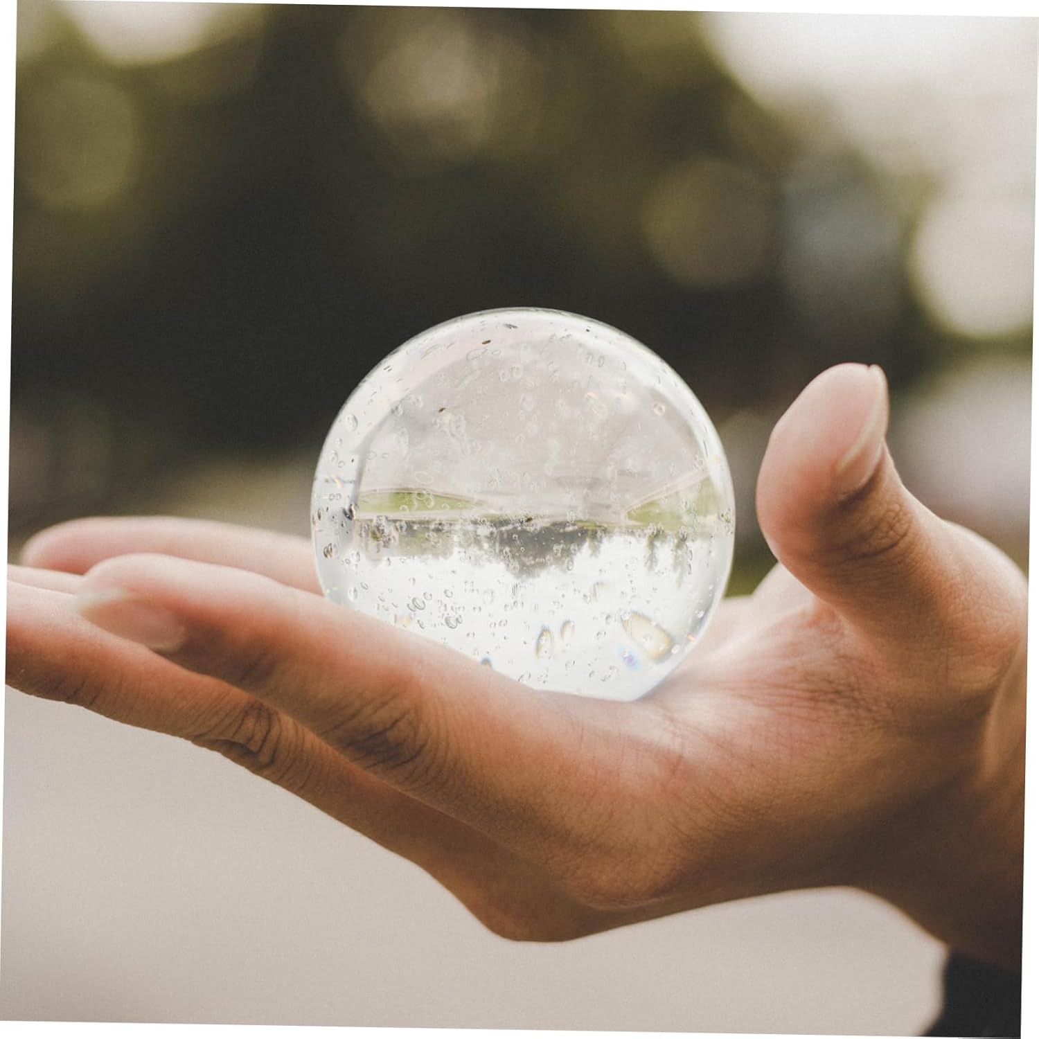 Creative Bubble Glass Ball Ornament Wear-Resistant Crystal Sphere for Home Decor Photography and Meditation Elegant Tabletop Decoration