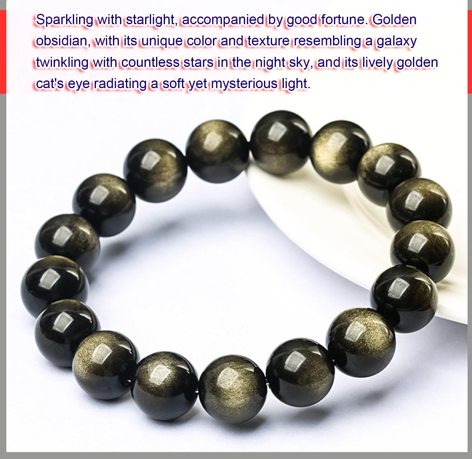 Bracciale con Gemme di Cristallo Naturale di Grado 5A | Perle di Quarzo caricate con energia curativa | Bracciale Elastico Artigianale per Donne, Uomini e Ragazzi,A,14MM