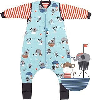 Schlummersack Baby Schlafsack mit Füßen Ganzjährig 2.5 Tog OEKO-TEX | Mit Beinen und Verlängerten Bündchen | Ärmel für Alle Jahreszeiten