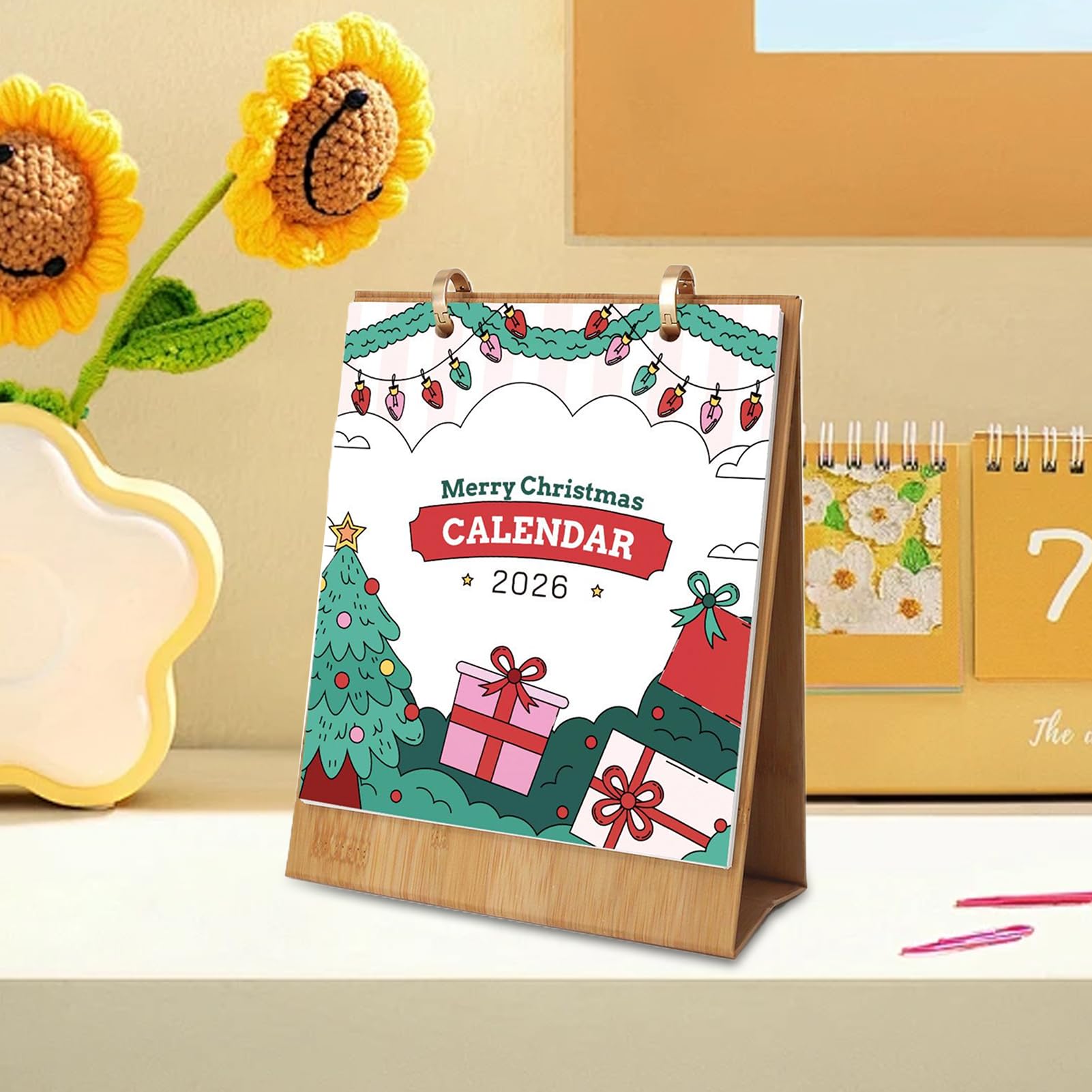 Fuuxtci Calendario 'Avvento 2026-2026, calendario 'Avvento da tavolo | per il fai da te, per la decorazione di bambini, adolescenti, insegnanti, famiglia, casa