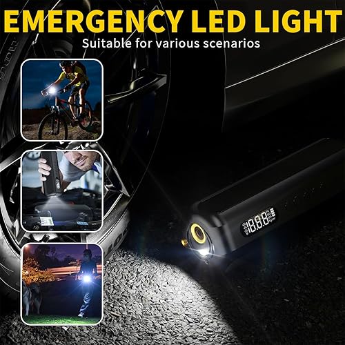 Miniatura 6 de Inflador de neumáticos, compresor de aire portátil, bomba de aire de 150 PSI con medidor de bomba eléctrica portátil para bicicleta de carretera,