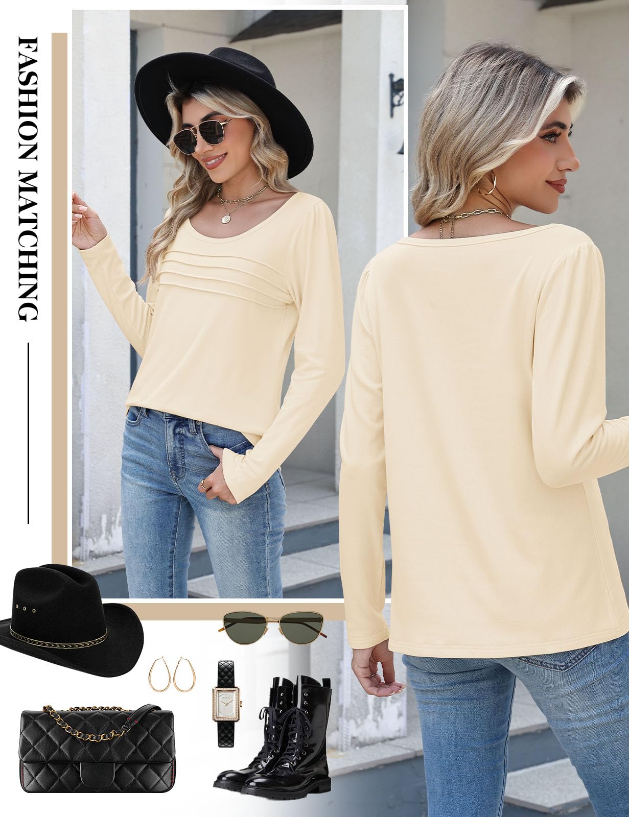 CMTOP Maglia Donna Manica Lunga Maglietta Termica Foderati in Pile Maglietta Girocollo a Maniche Lunghe Top Elegante a Pieghe Camicia Casual Autunno Invernali