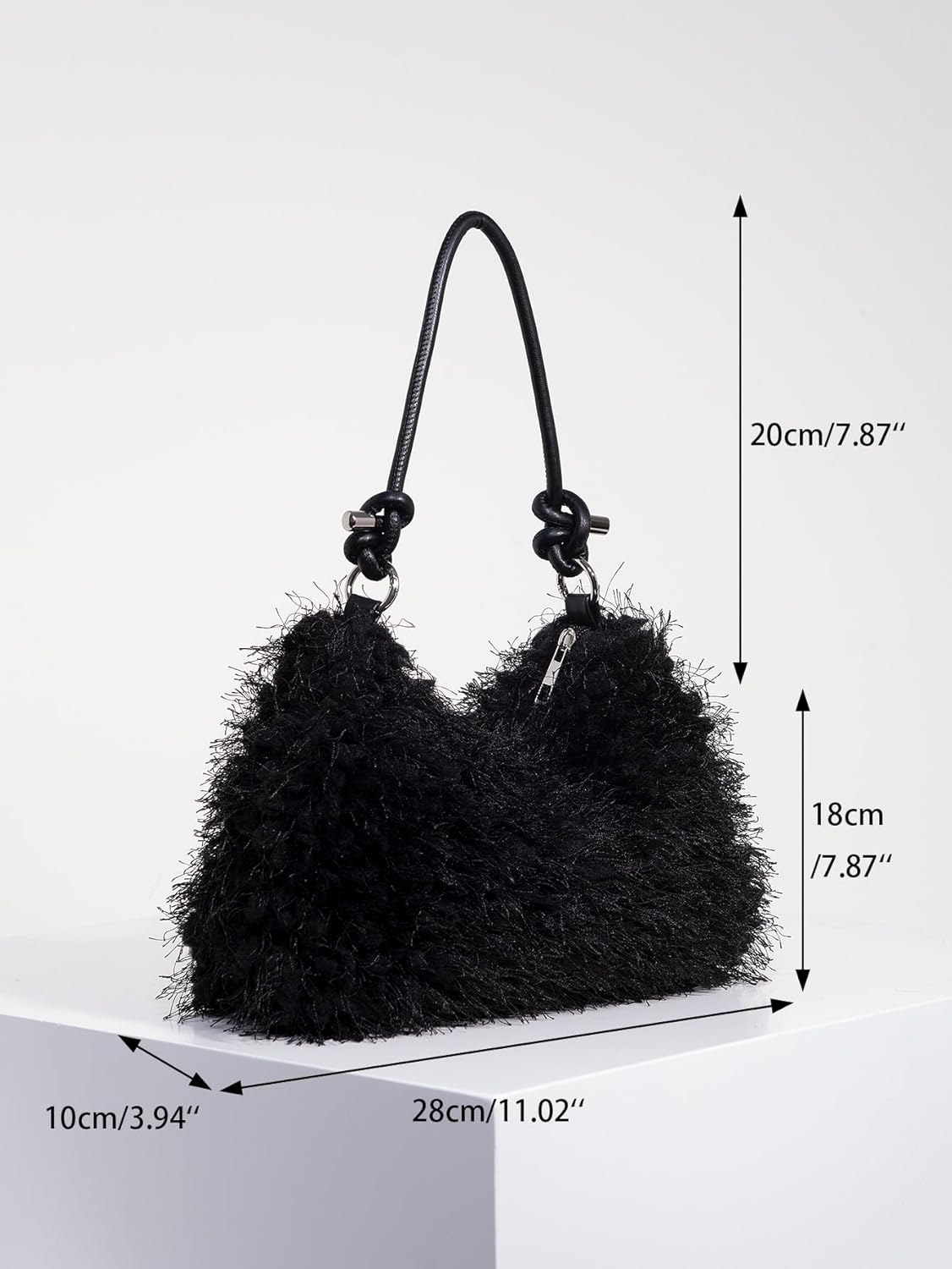 Verdusa Women's Fluffy Faux Fur Underarm Bags Fuzzy Shoulder Bag Plush Purse - Image 2