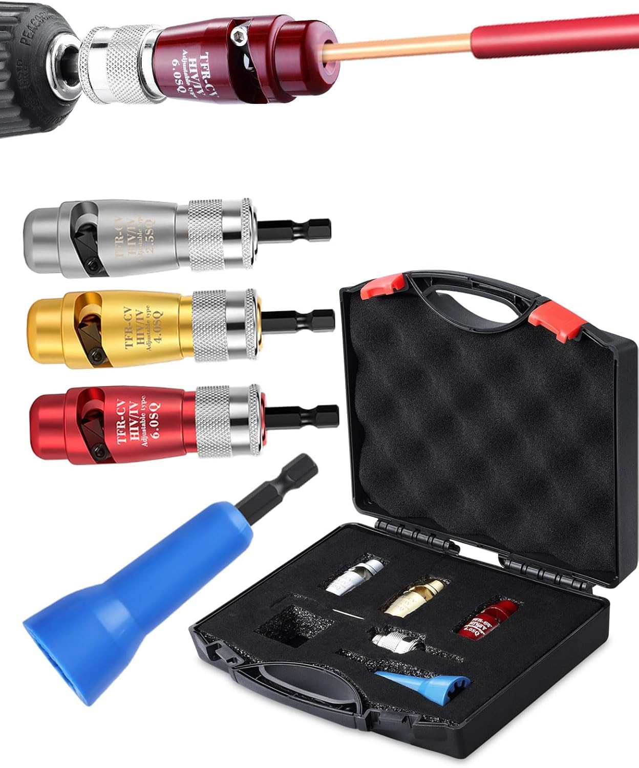 5 in 1 Wire Twister Tool for Drill Set, Quickly Drill Wire Stripping Professional Electrician Tool Set, Wire Stripping Tool for Drill Fast Wire Twisting Tool Set