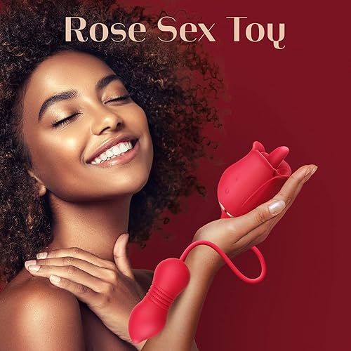 Miniatura 56 de Consolador vibrador juguetes sexuales para mujeres, juguete sexual MOOLIGIRL Rose con vibradores de punto G de empuje y 10 modos de succión