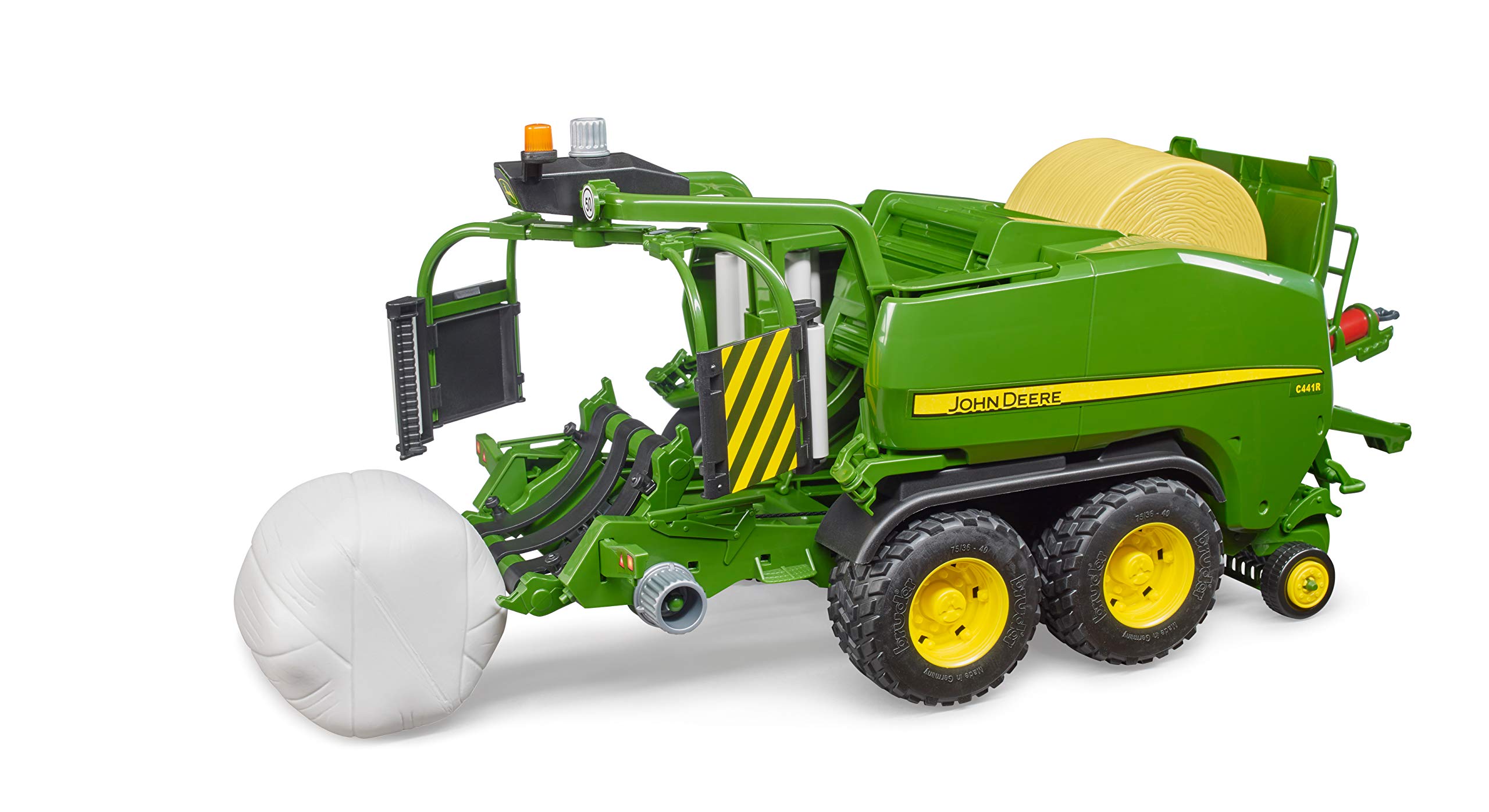 bruder 02032 - Combinación empacadora-encintadora de pacas redondas John Deere C441R - 1:16 Granja, agricultura, tractor, remolque, cosechadora, empacadora-encintadora, accesorios para cosechadoras