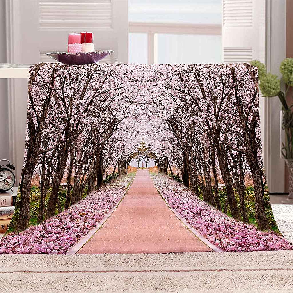 Couverture polaire chaude pour des soirées cocooning plaid fleurs roses 150x200cm