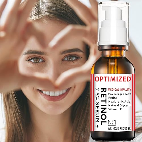 Miniatura 2 de Suero de retinol al 2.5% con ácido hialurónico, glicerina, vitamina E – Reduce arrugas, líneas finas, tono de piel uniforme, manchas solares,