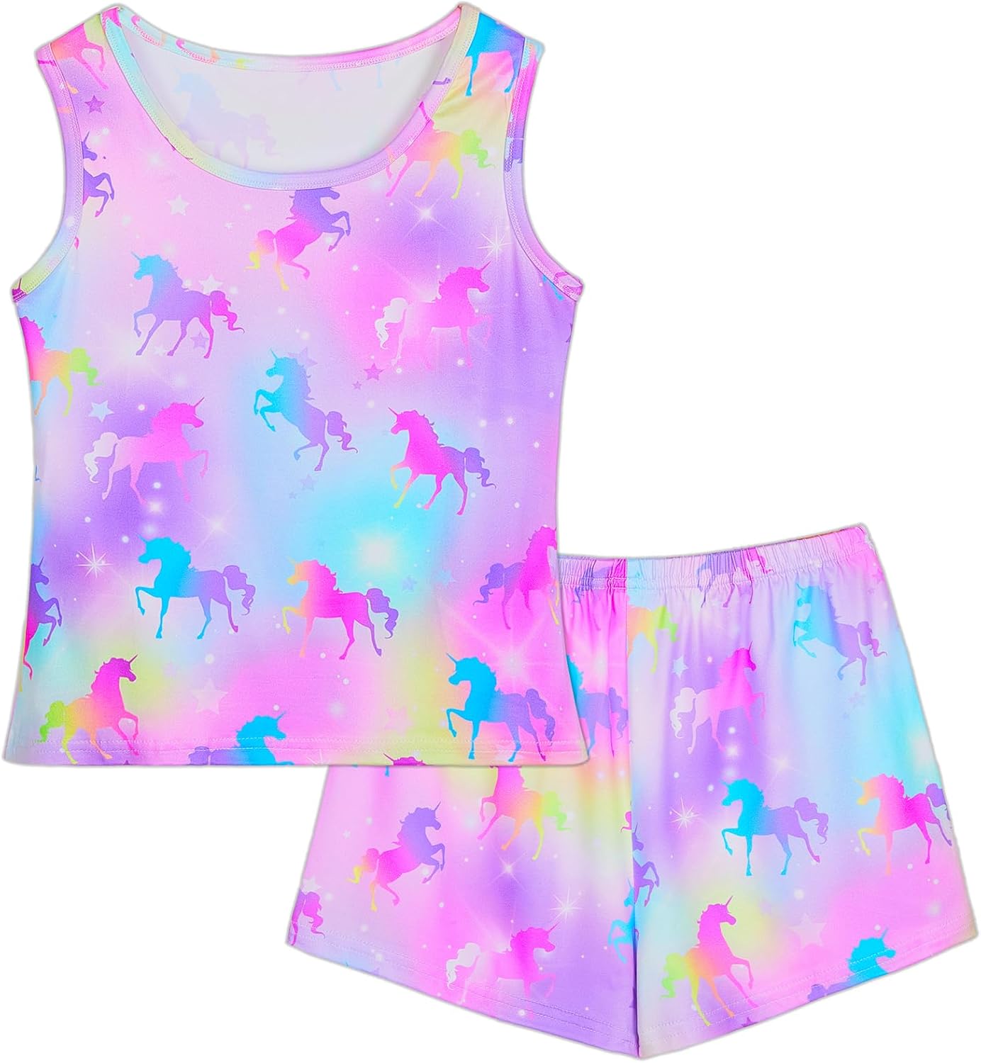 Girls Pajamas for kids Sleepwear Girl Tank Tops Pjs Shorts Set 2Pcs for Teen Girls Summer Casual Clothes