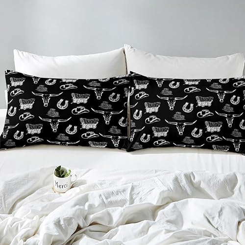 Miniatura 4 de Manfei Sábana bajera ajustable de vaquero tamaño individual, juego de ropa de cama de 2 piezas para niños y adolescentes, decoración de habitación