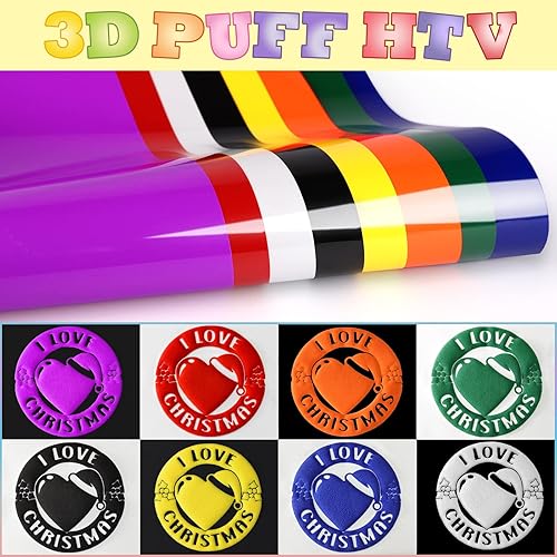 Miniatura 2 de WRAPXPERT Vinilo hinchado de transferencia de calor de 10 x 8 pies, vinilo rojo soplado 3D para planchar, para camisetas, fácil corterollo de espuma