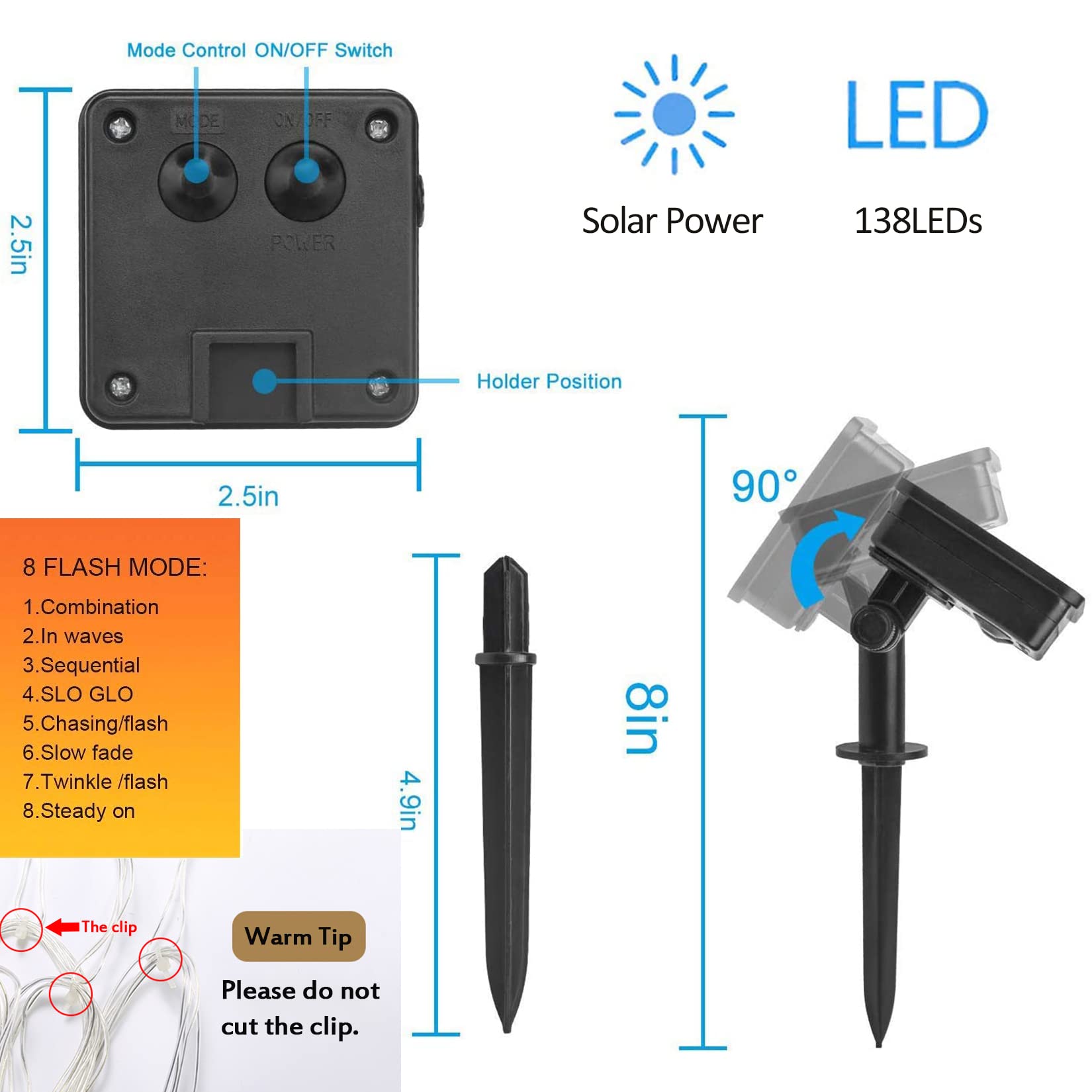 Solar Lichtervorhang Aussen, 2.5M*90cm 12 Sterne 138 LED Lichterkette Fenster Vorhang Weihnachtsbeleuchtung 8 Modi Wasserdicht Dekoration für Innen Außen (Mehrfarbig)