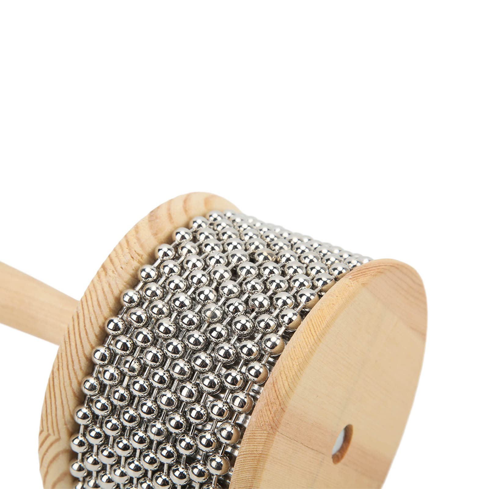 Cabasa de Madera, Instrumento Musical de Percusión de Bola de Acero en Arranque para Niños Enseñanza (Large Kabasa)