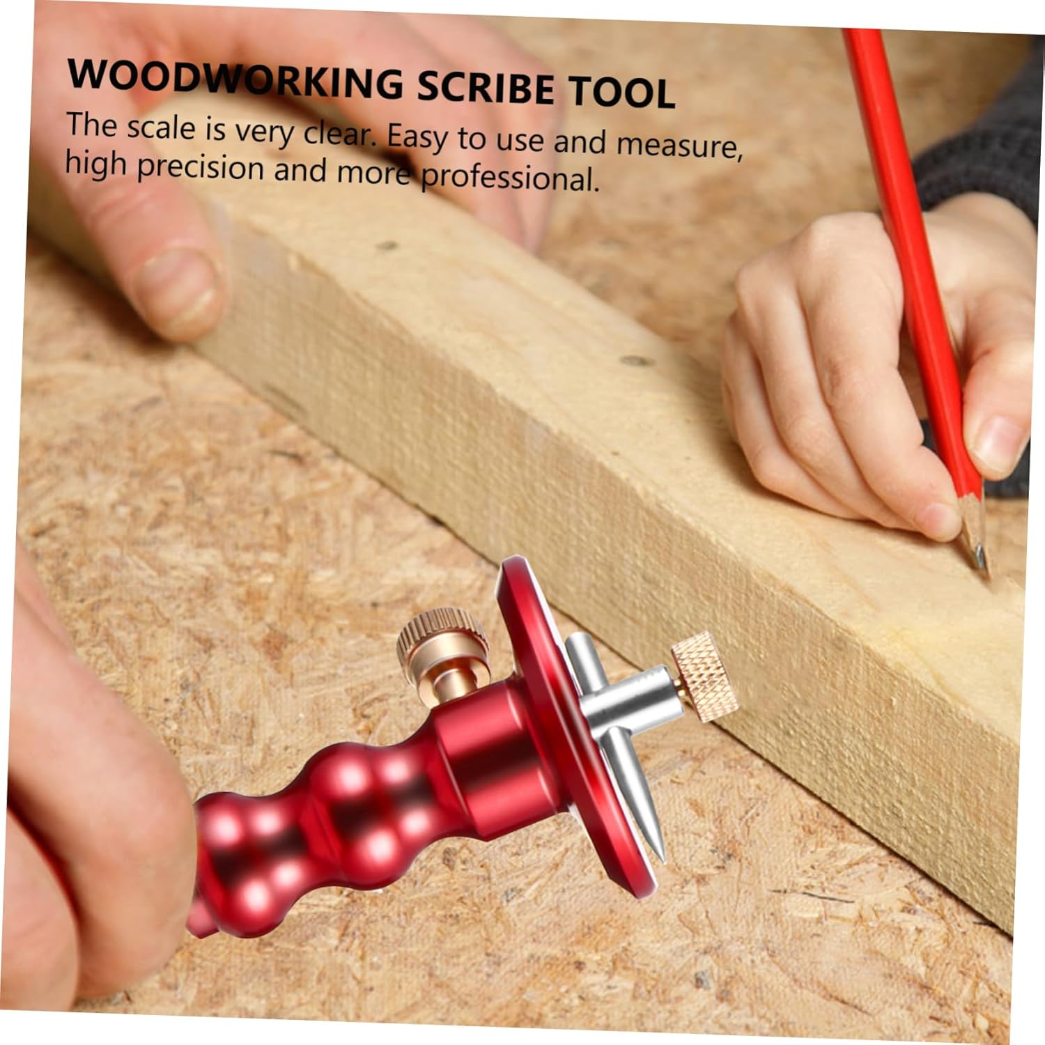 Stainless Woodworking Scribe Tool Wheel Marking Gauge for Construction Marking Precise Measurement Tool Graduated Scale and Easy