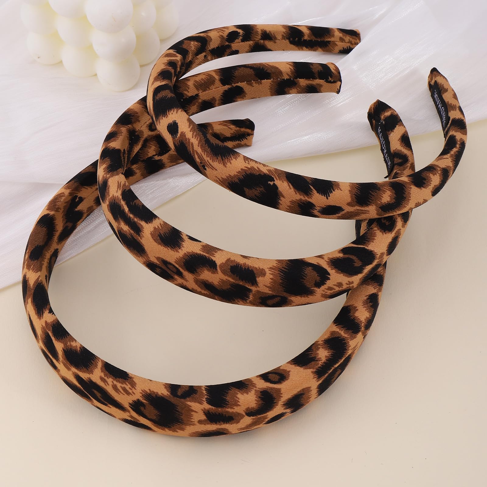 AUDTOPE 3 Fasce Per Capelli Imbottite Antiscivolo Con Stampa Leopardata - Per Donne E Ragazze - Accessori Moda, Comode E Regolabili