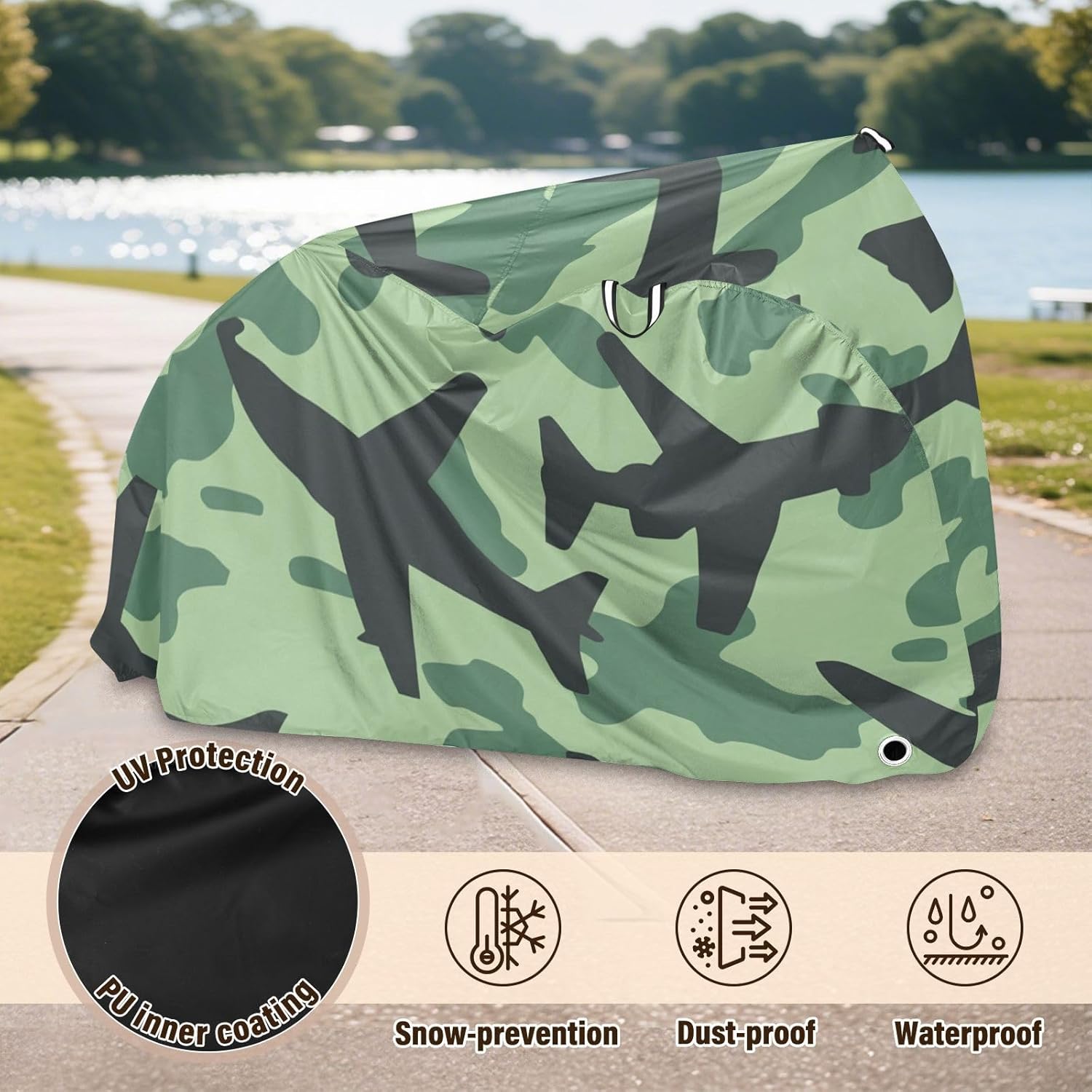 Green Planes Camouflage Covers for Bike Uv Resistant Motorcycle Cover Bikes Accessories