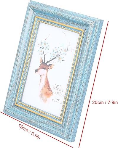 Miniatura 3 de TOPINCN Marco de fotos para decoración de regalo, marco de fotos de 4 x 6 pulgadas, marco de fotos, marco de pared, exhibiciones (gamuza verde 9073)