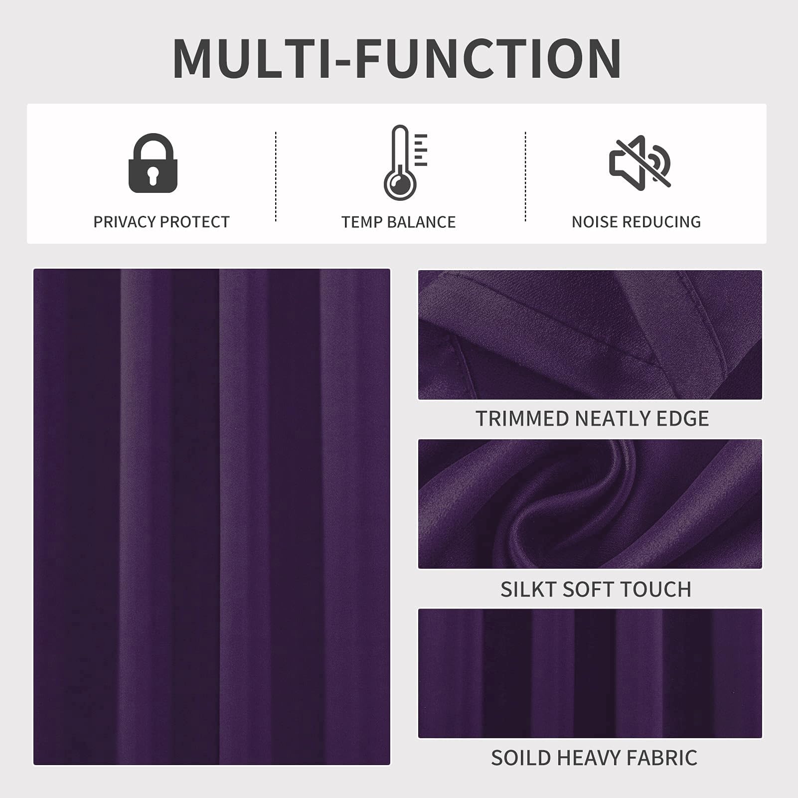 Joydeco Blackout Curtains for Bedroom 46 x 54 Inch - Image 4
