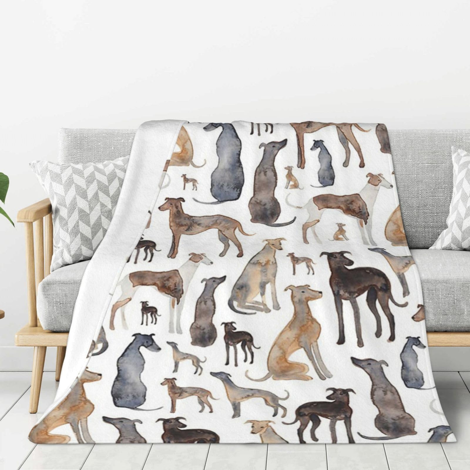 Hnnkloy Greyhounds Wippets And Lurcher Dogs,Throw Blanket Warm Flannel Plush Soft Sofa Blanket As Bed Cover/Bed Sheets,80"x60"