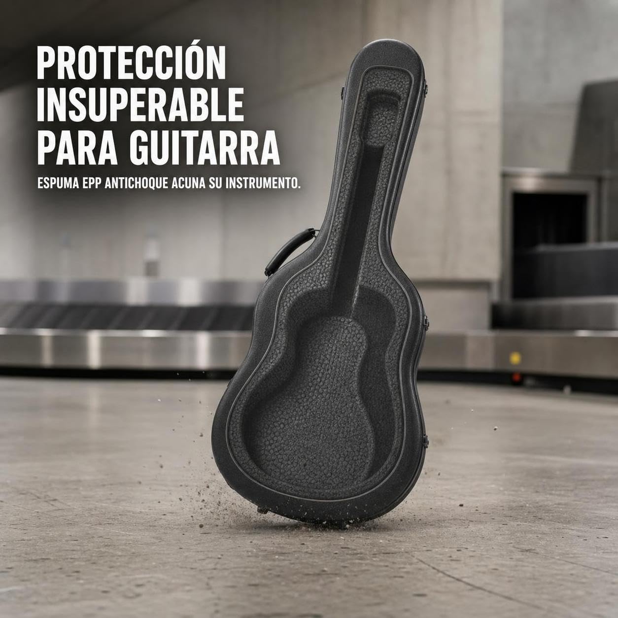 Funda rígida Impermeable para Guitarra, Estuche Protector Viaje para Guitarras 39 y 40/41 Pulgadas, Negro, 39 Pulgadas, Negro