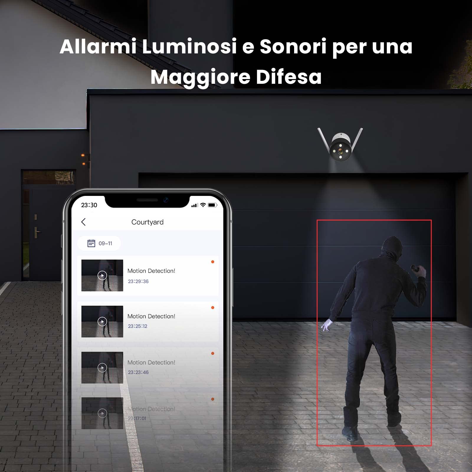 Tenda Telecamera Wi-Fi Esterno, 1080P Videocamera Sorveglianza Esterno con Visione Notturna a Colori 30m, Audio Bidirezionale, Rilevamento di Movimento e Persone, Compatibile con Alexa, CT3