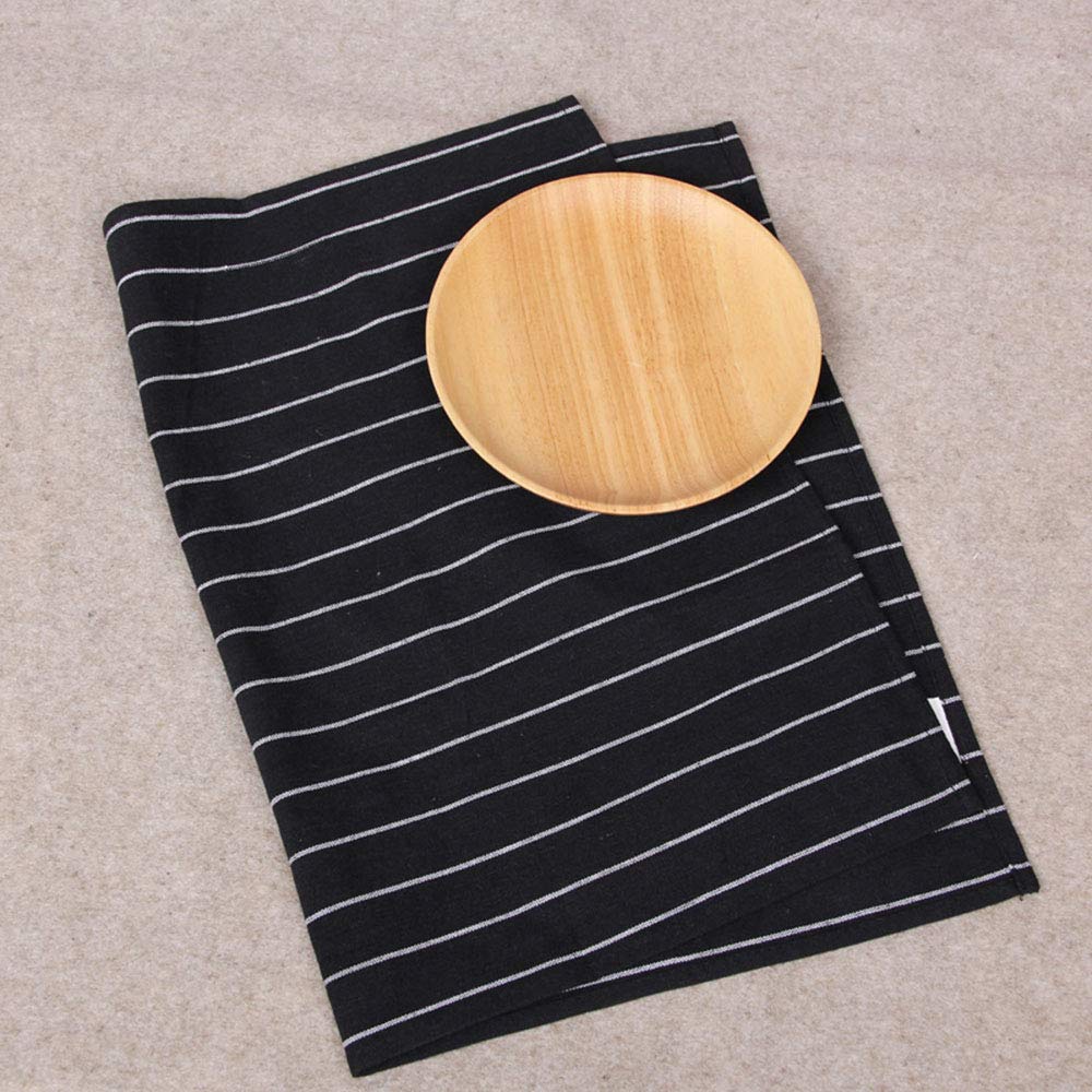 Lino de Algodón Salvamanteles, Manteles Individuales, Antideslizante de Aislamiento de Calor Resistentes al Calor y al Desgaste, Black