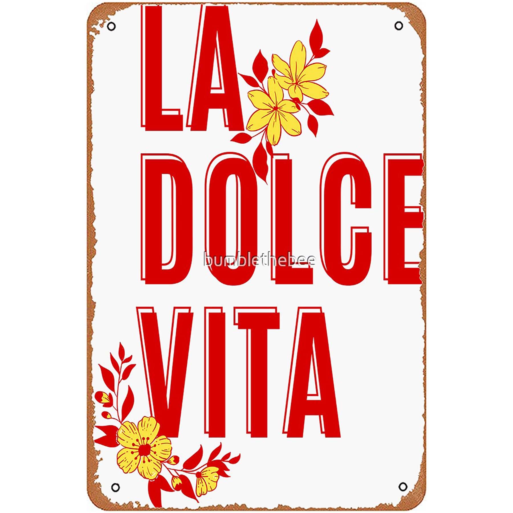 La dolce vita Metal Signs Vintage Bar Garage Man Cave Wall Art Restaurant Farm Gift 12x16inch