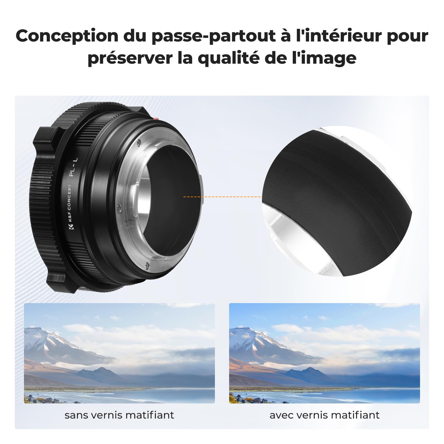 K&F CONCEPT PL-L Adaptateur Objectif Compatible avec Le Convertisseur Objectif PL pour Appareils Photo à Monture L