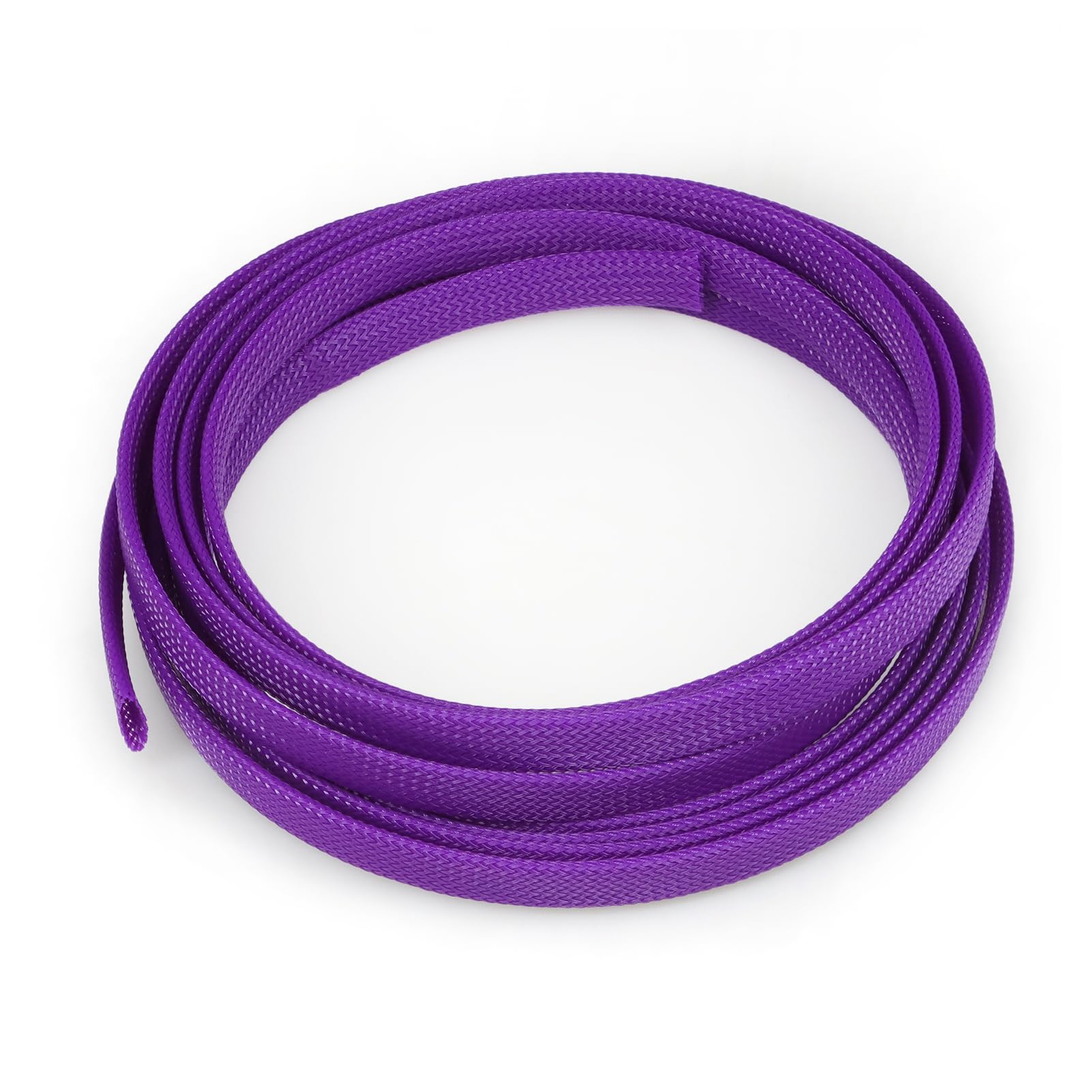 Braided Cable Management Sleeve, 16.4ft Flexible Wear-Resistant Cable Sleeve, Expandable Wire Management for Home, Office, Industry & Automobile (Purple, 1/4")