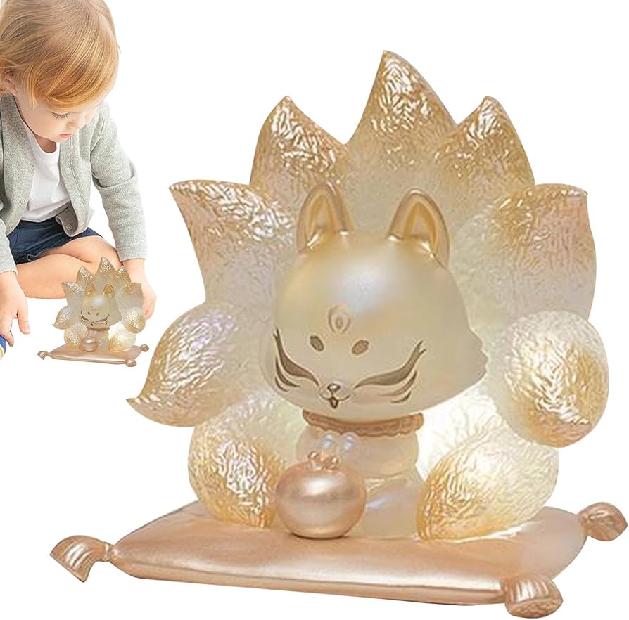 Amazon.co.jp: キツネの像、九尾のキツネ, 九尾の狐樹脂製九尾