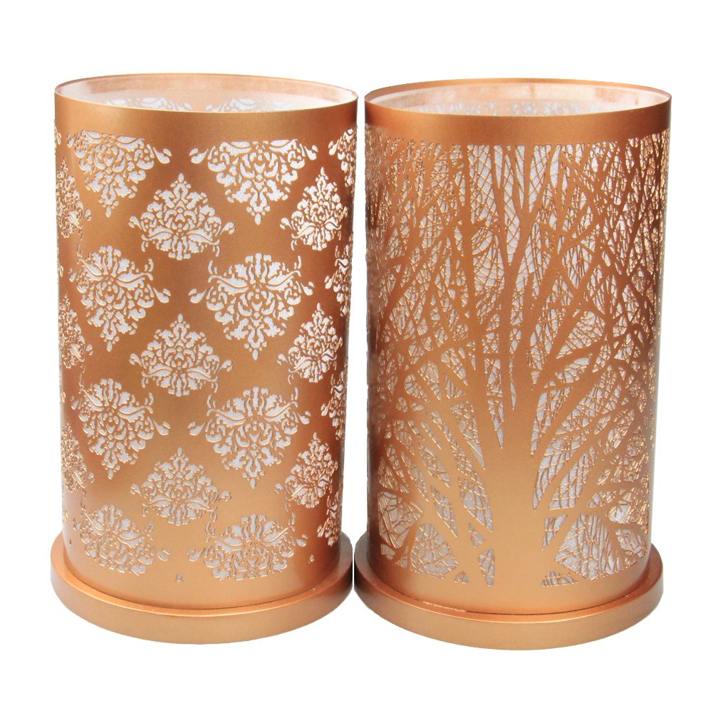 MINGLUN Table Lamp lantern Set of 2, Decorative Room Desk Lamp, Night Light Lamp, Table Lamps for Bedroom, Living Room, Kitchen, Dining Room (Gold)