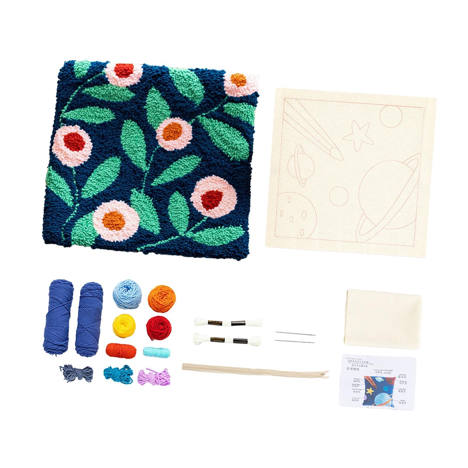 Colcolo Stanznadeln, Kissensets, Kissenbezüge, Häkelgarne, Kissenbezug, Stickset, Nähset für Erwachsene, Kinder, Matte, Teppich, Untersetzer, Blau