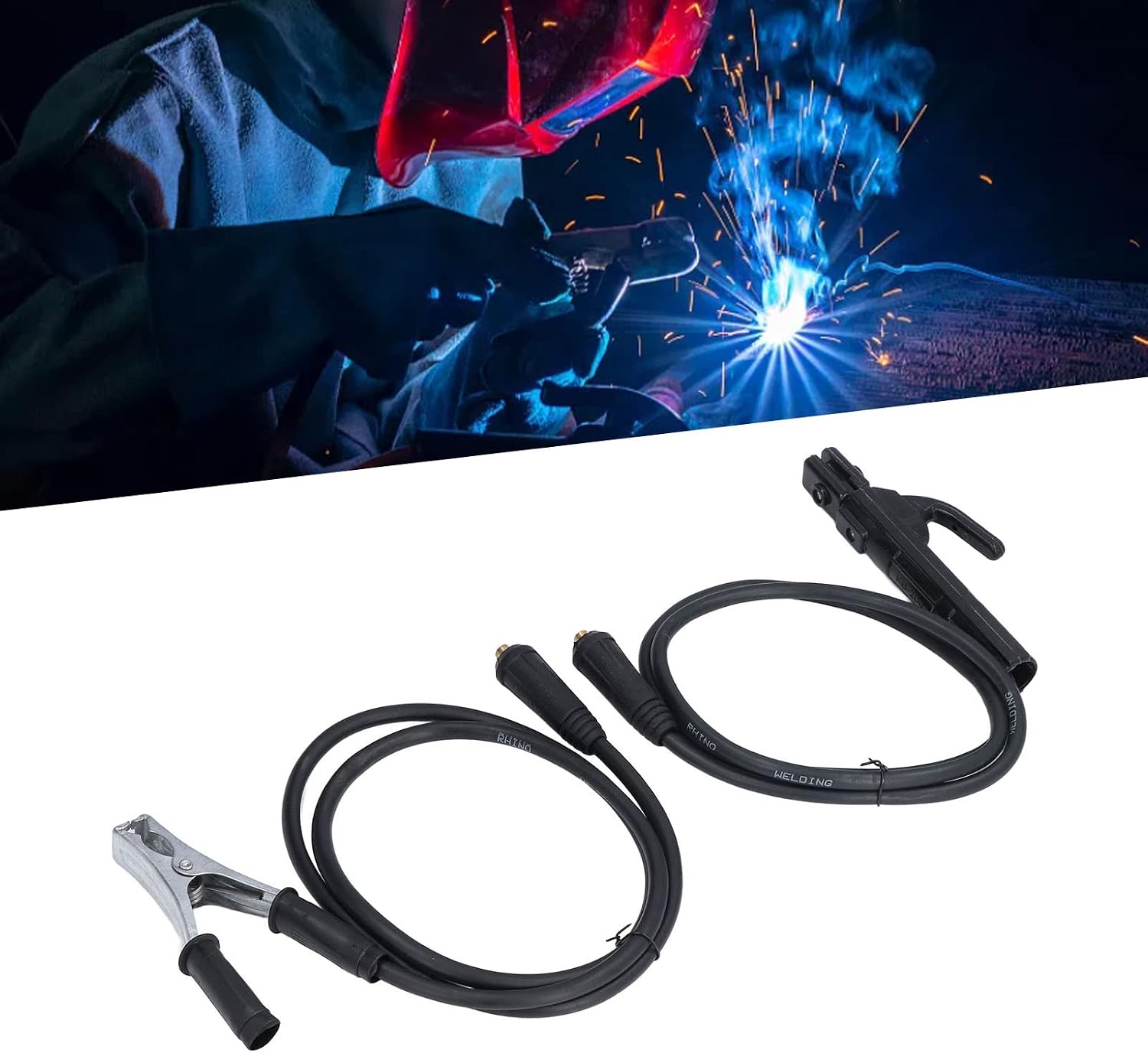 300A Welder Ground Cable Earth Clamp Set with 1.5m Cable for ZX7 MMA Welding Machine Accessories
