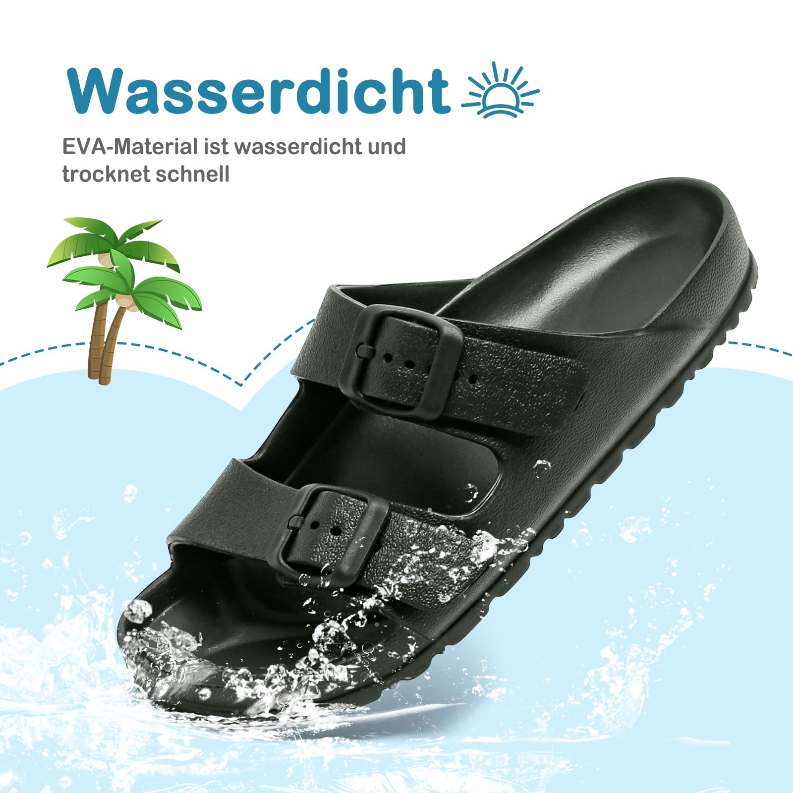 Sandali Bambini Ciabatte Unisex con Fibbia Regolabile, Pantofole Estive Comode e Leggere, Antiscivolo Piatti con Suola Clog, Scarpe Mare Piscina per Bambino Bambine