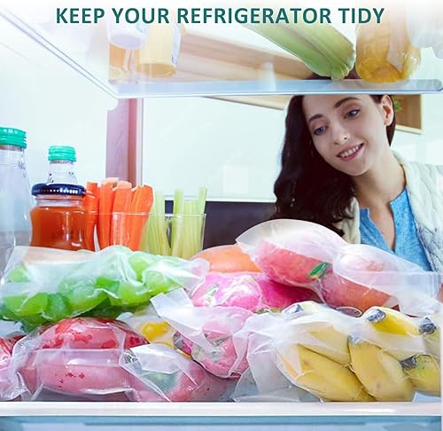 Miniatura 7 de YISH Bolsas selladoras al vacío de cuarto de galón 100 bolsas precortadas de 8 "x 12" para guardar alimentos, sin BPA, reutilizables para