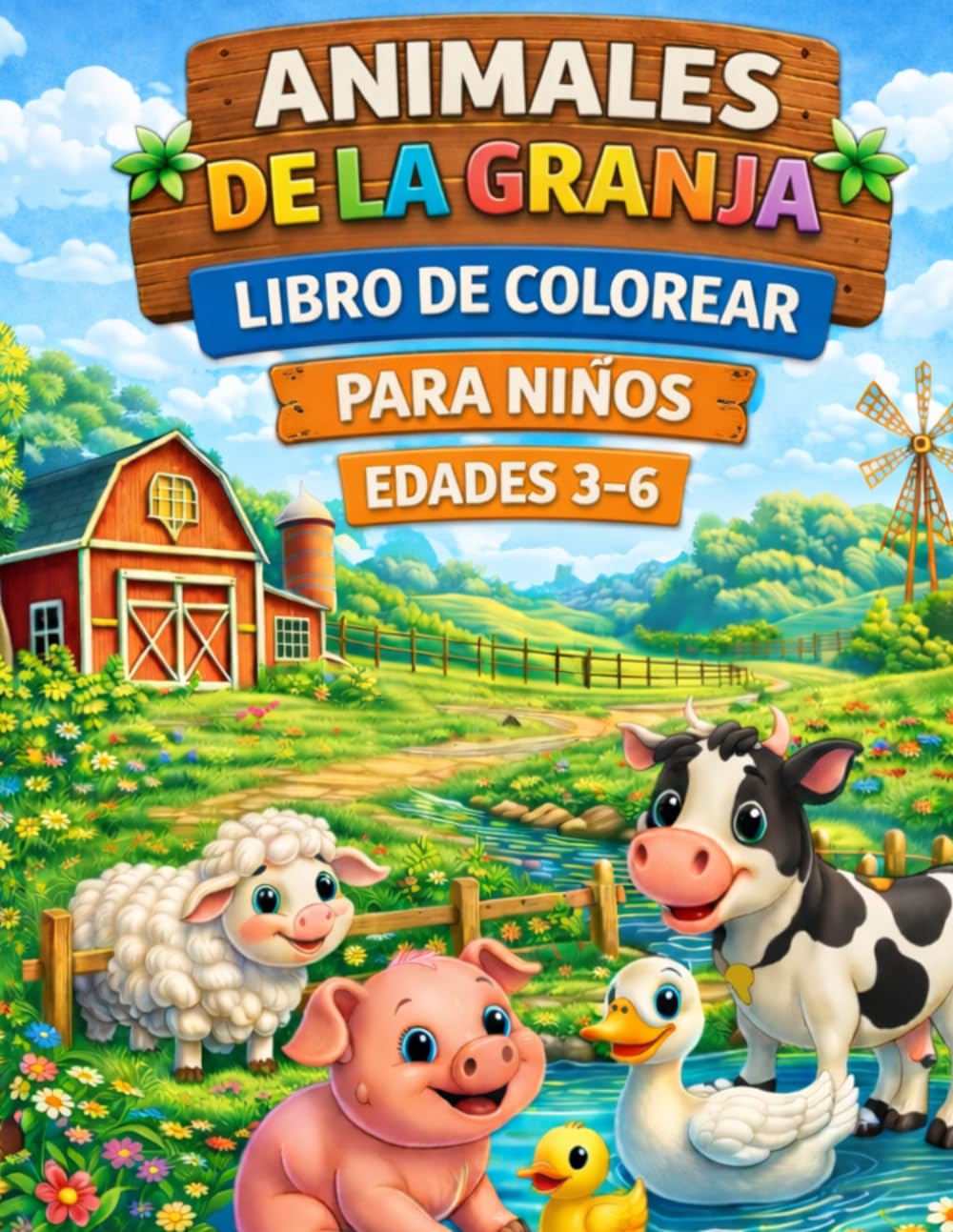 30 Animales de la granja para colorear: Diversión y creatividad para niños de 3 a 6 años