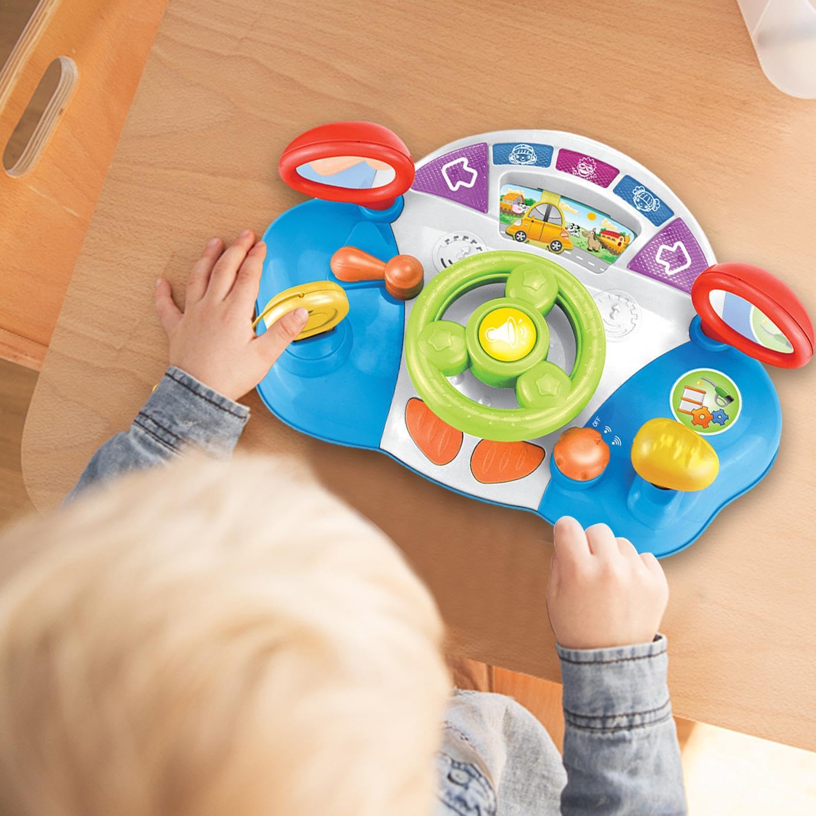 Giocattolo Volante per Bambini, Giocattolo Volante | Controllo del | Volume Regolabile Volante motrice simulato interattivo Divertente | Fingi di Guidare i Giocattoli del Sedile, i Giocattoli