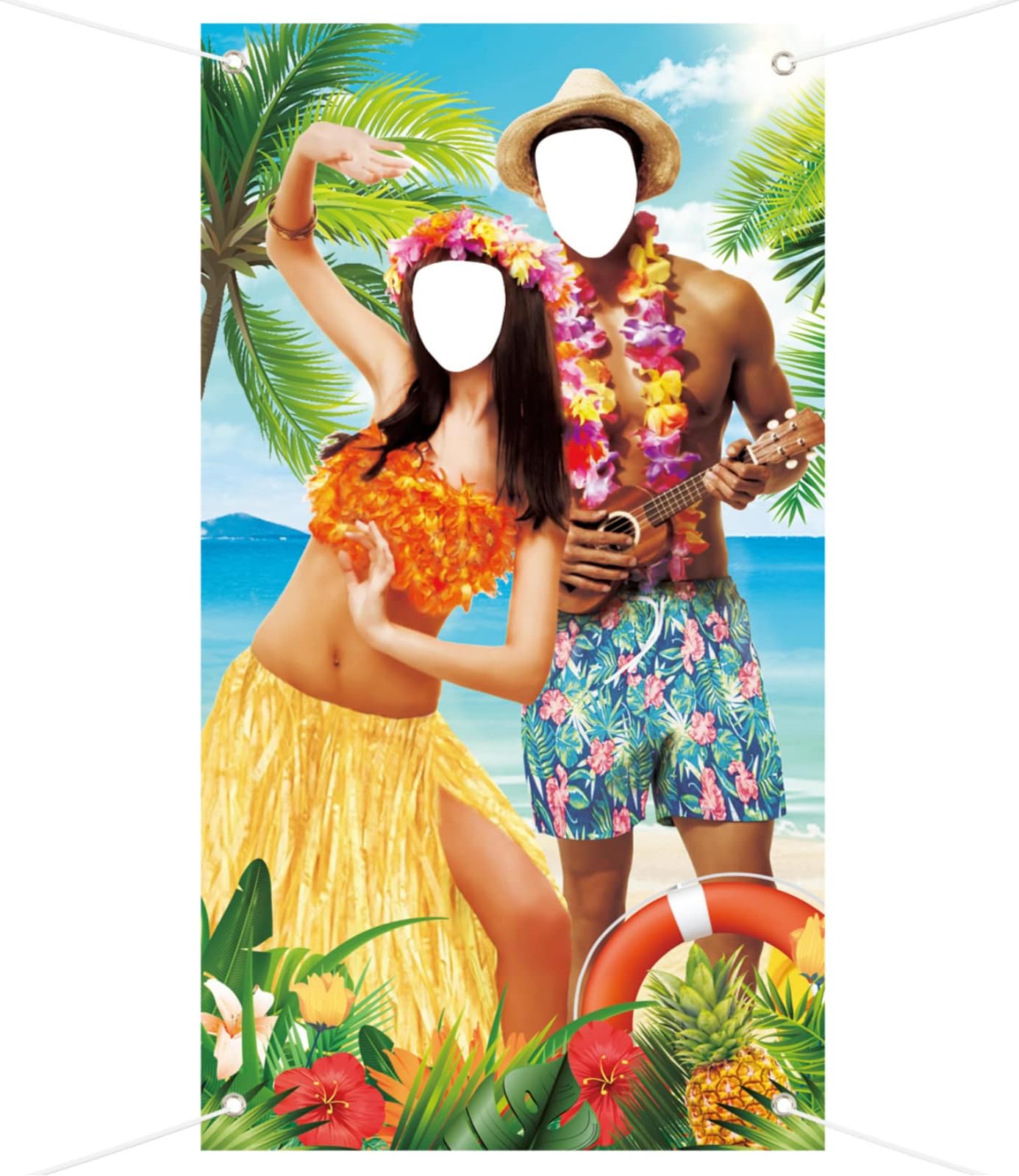 TOPJOWGA Hawaii Photo Booth Props 36 Stück - Party Foto Requisiten Mit Flamingo & Ananas