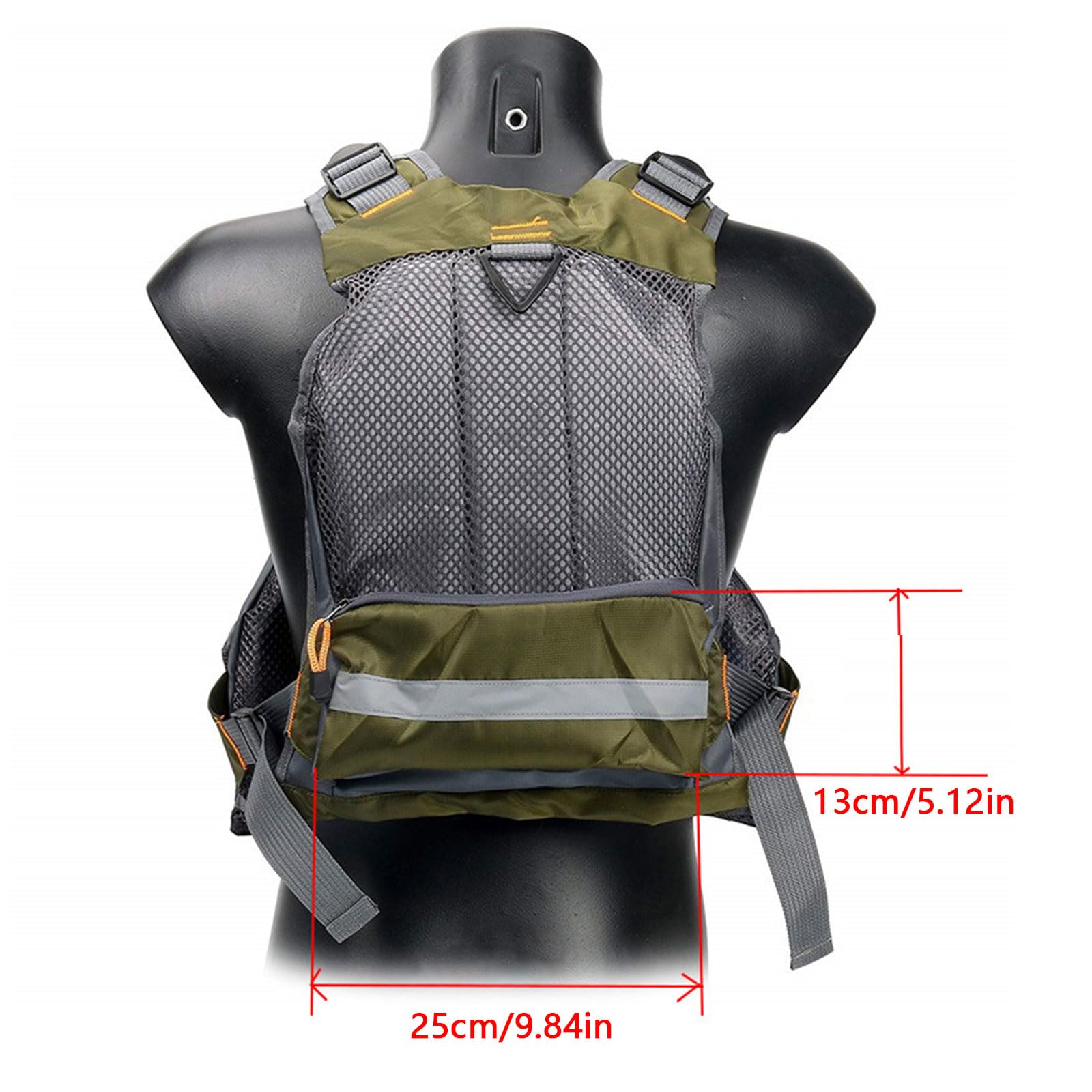 Multi Pokcet Gilet de Pêche à la Mouche Gilet Réglable Pêche à la truite Multifonctionnel Accessoires de Pêche à l'électricité