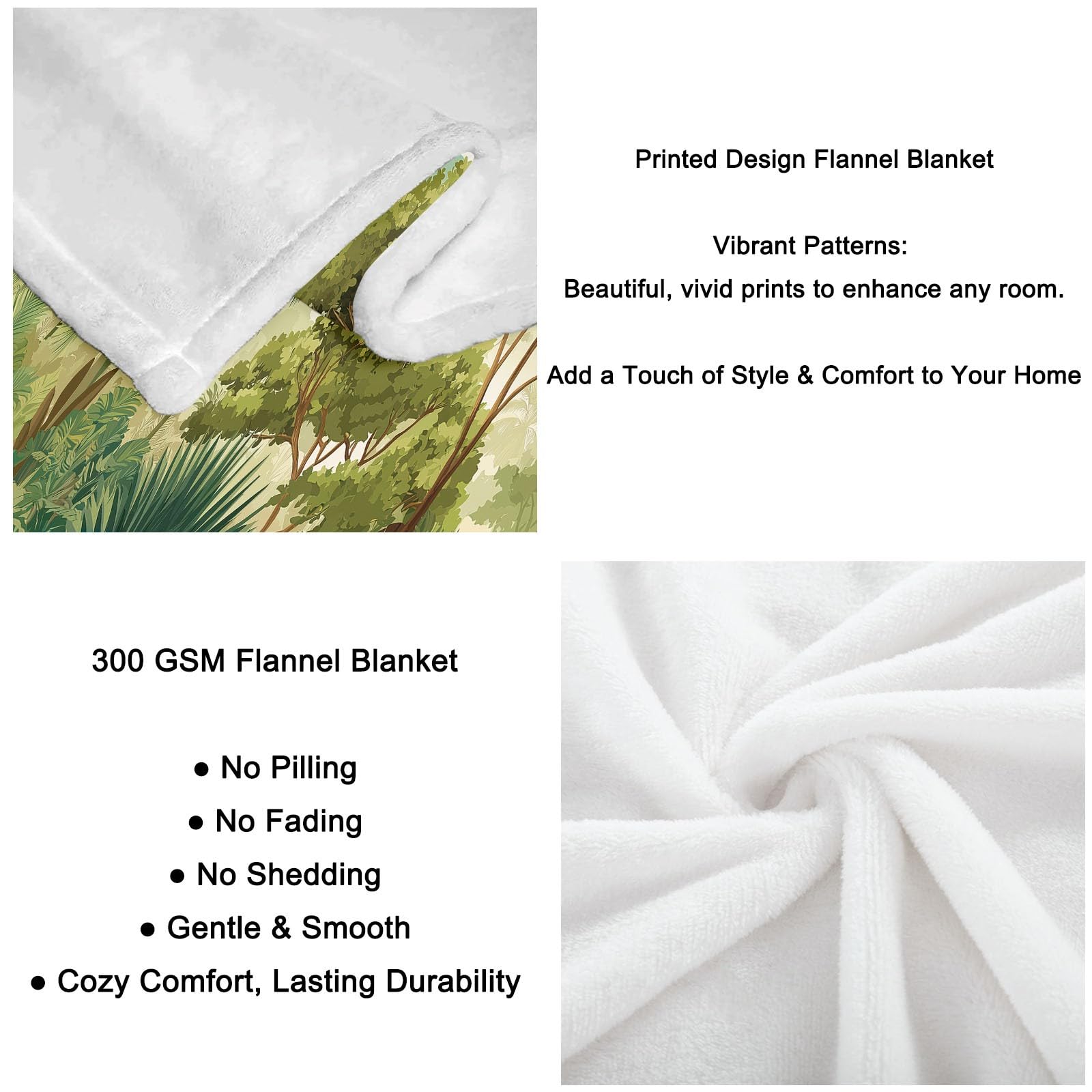 Flanelowy koc krajobraz lasu deszczowego wilgotne drzewa palmowe 150 x 200 cm Koce polarowe z mikrofibry Polar Wszystkie pory roku na podróż Sofa do podróży Łóżko Sofa Dzieci Dorośli, Zielony