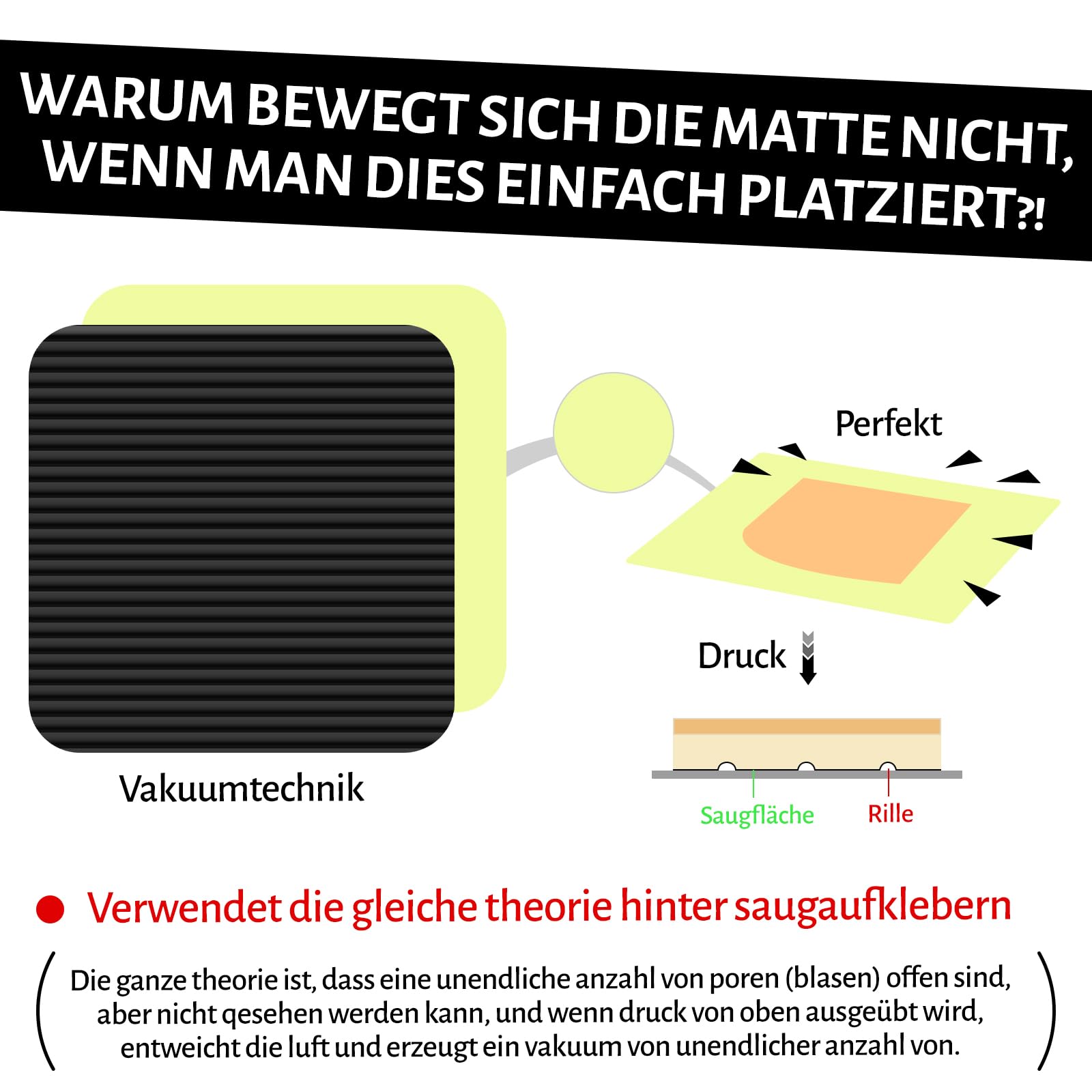Lot De 8 Patchs Anti-Dérapants 10x10 Cm Vacuum Tech – Fixation Réutilisable Et Lavable Pour Tapis, Moquette, Cuisine Et Salle De Bain
