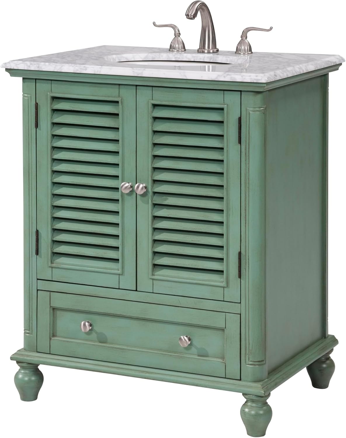 30 Single Bathroom Vanity, Soft-Close, Vintage Mint
