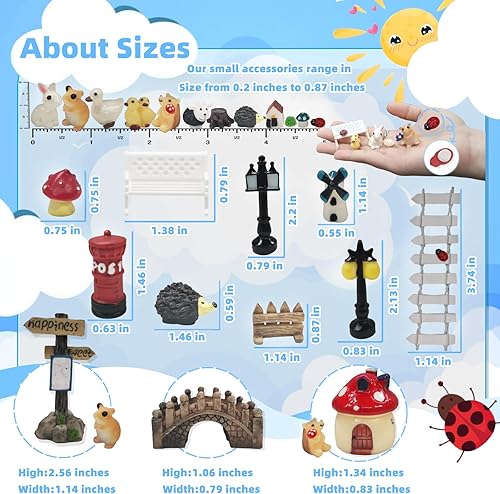 Miniatura 2 de 100 unidades Zealor para jardín de ornamentos en miniatura para que usted mismo haga la decoración de la casa de muñecas de hadas