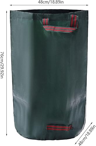 Miniatura 3 de DOONARCES 2 bolsas de basura reutilizables de 32 galones para jardín, plegables para exteriores, bolsas de basura independientes con 4 asas fuertes