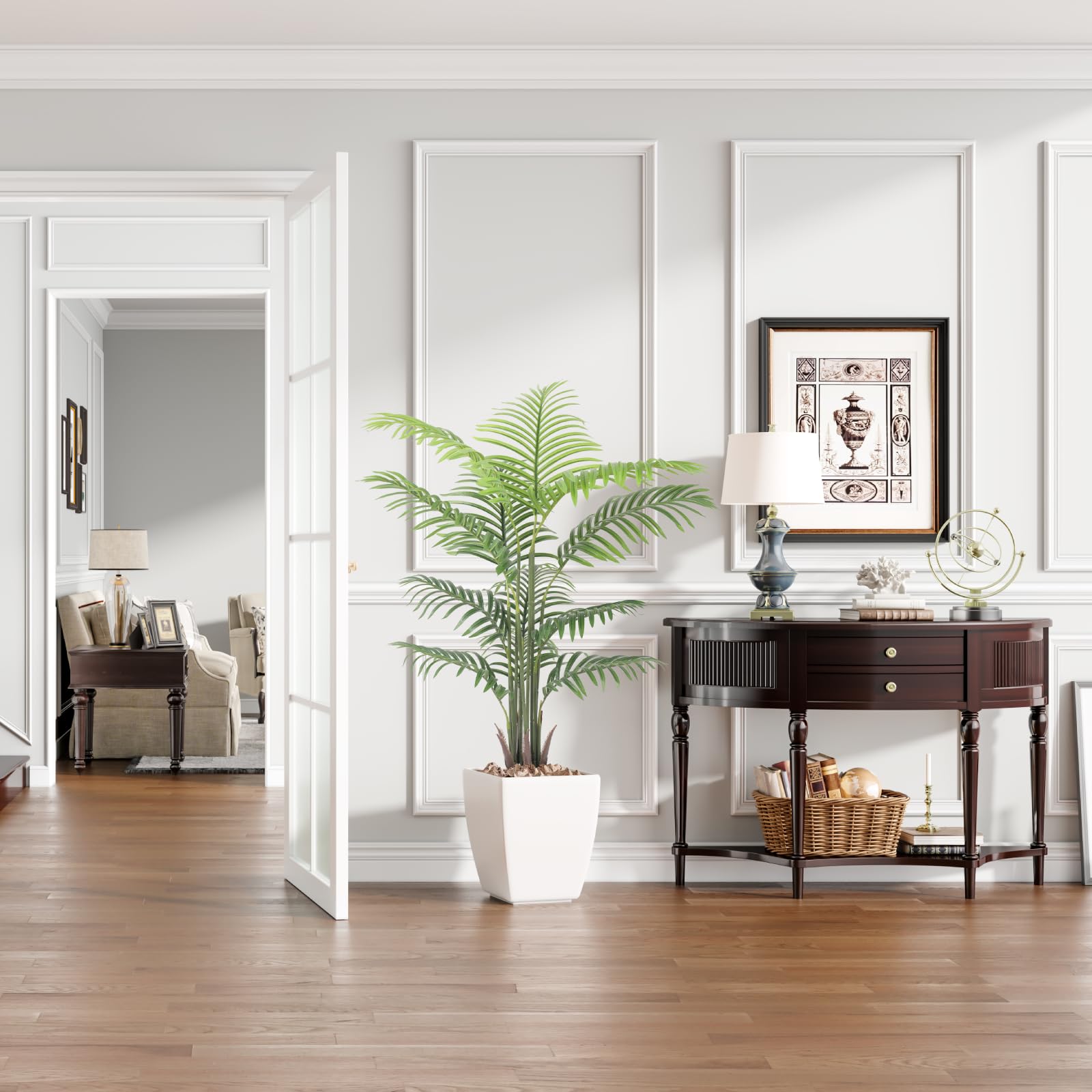 YOLEO Grandes Plantes artificielles en Pot - 120 cm - Palmier Artificiel - Décoration pour Salon, Balcon, Chambre à Coucher, Bureau