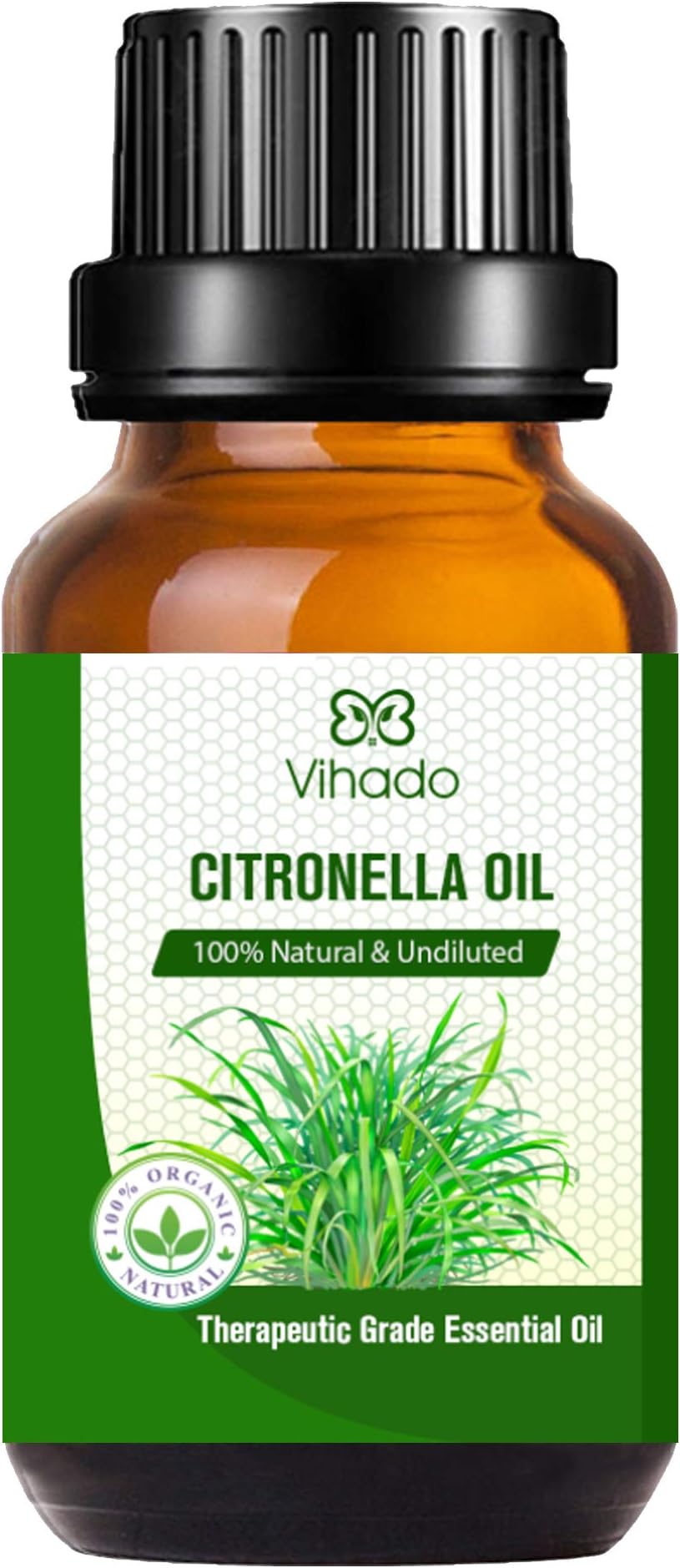 Vihado Best Citronella Essential Oil for Candle Making and Torches, Skin Use (30 ml) (Pack of 1)