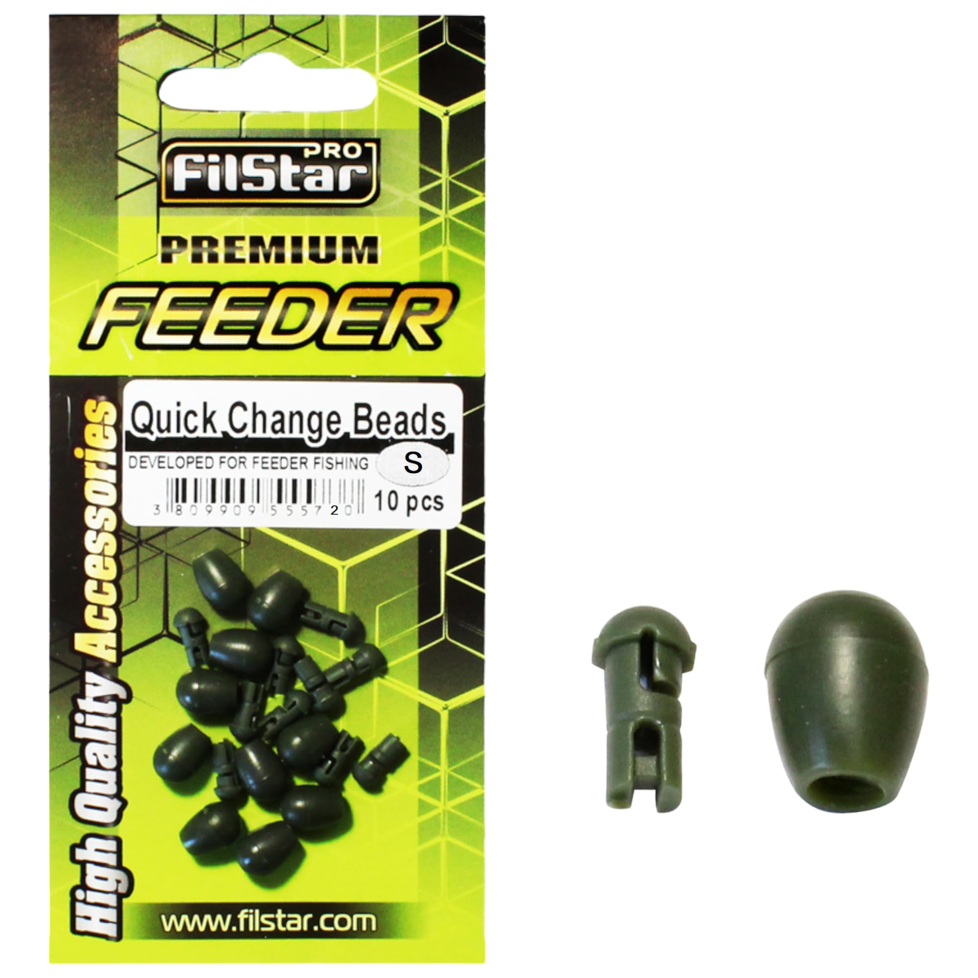 Set di Quick Change Beads 10 pezzi Taglia S 9mm – Perline da Pesca – Perline di Gomma – Girelle da Pesca - Attrezzatura per Method Feeder – Accessori per Pesca Carpa – Kit Pesca Fondo