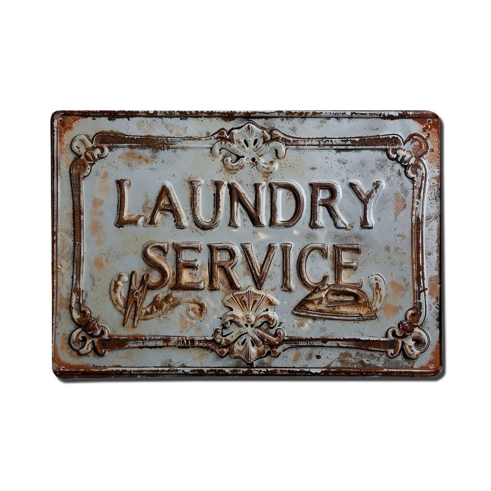 Iageret Vintage Laundry Room Sign Pattern Metal Tin Sign Retro Wall Decor, Bar Garage Cafe Kitchen Home Wall Art Poster Decoration 8X12inches